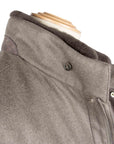 Robert Old - Grey Button Down Coat Crafted with a Loro Piana Green Storm System Wool & Cashmere Fabric OVERCOATS Robert Old
