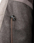 Robert Old - Grey Button Down Coat Crafted with a Loro Piana Green Storm System Wool & Cashmere Fabric OVERCOATS Robert Old