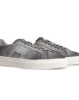 Santoni - Grey Suede Fur-lined Double Buckle Sneaker SHOES Santoni