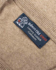 Robert Old - Dark Natural Highclere Cashmere Crew Neck Sweater CASHMERE Robert Old