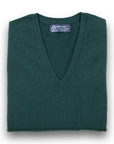 Robert Old - Holly Green Chatsworth 2ply V-Neck Cashmere Sweater CASHMERE Robert Old