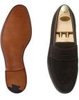 Crockett & Jones - Black Boston Suede Penny Loafer Crockett & Jones