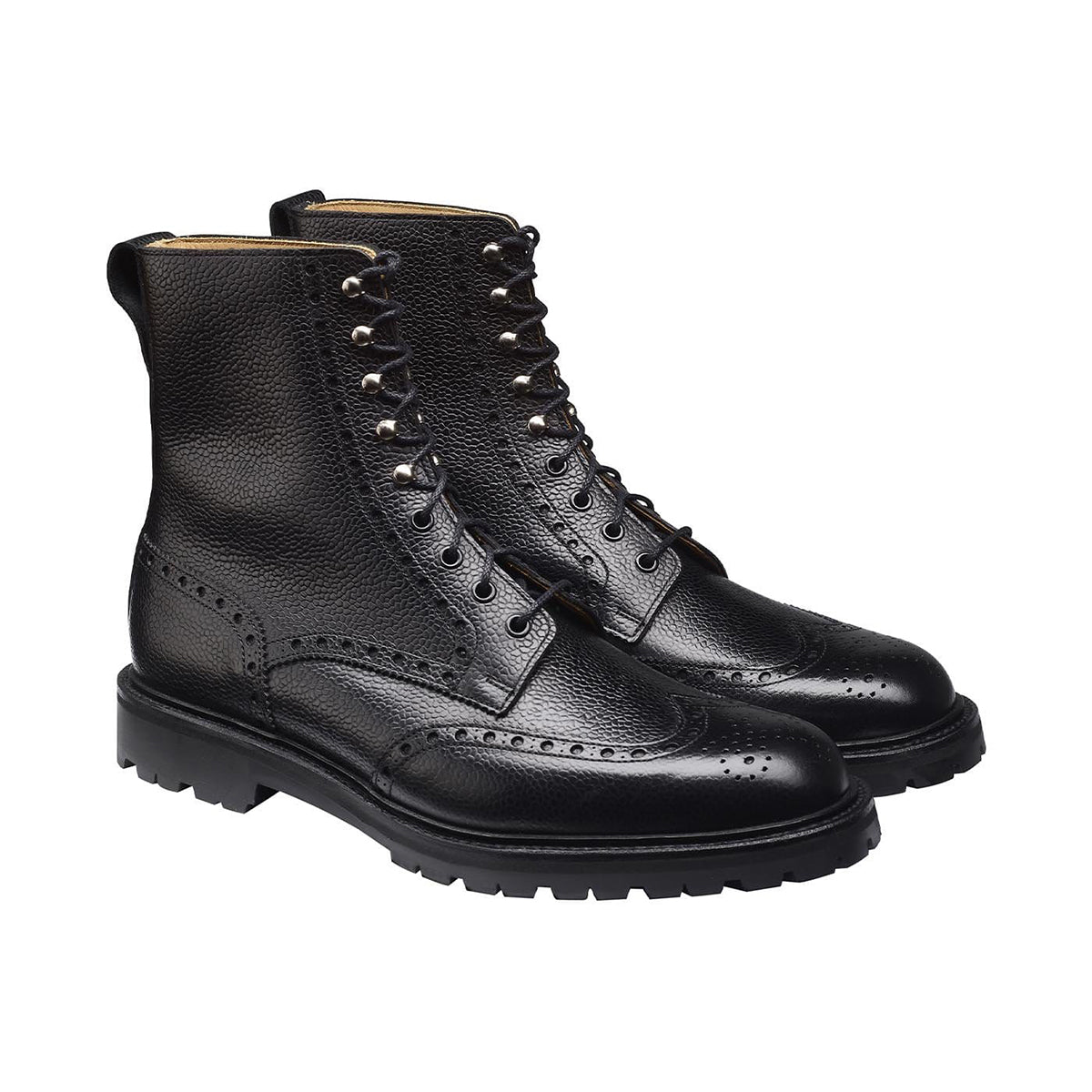 Crockett & Jones - Islay Black Scotch Grain Derby Boots SHOES Crockett & Jones Black 6UK
