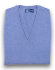 Robert Old - Lapis Blue Blenheim Cashmere Sleeveless V-Neck Sweater CASHMERE Robert Old