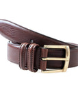 Robert Old - Brown Calf Leather Brass Buckle Belt BELTS/BRACES Robert Old
