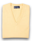Robert Old - Lemon Frost Blenheim Cashmere Sleeveless V-Neck Sweater CASHMERE Robert Old Lemon Frost 36UK