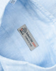 Light Blue Italian Linen Long Sleeve Shirt L/S SHIRTS Gherardi