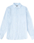 Light Blue Italian Linen Long Sleeve Shirt L/S SHIRTS Gherardi