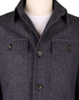 Robert Old - Navy Super 150's Merino Wool Denim Overshirt JACKETS Robert Old