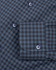 Robert Old - Navy & Black Check Italian Cotton Long Sleeve Shirt L/S SHIRTS Robert Old
