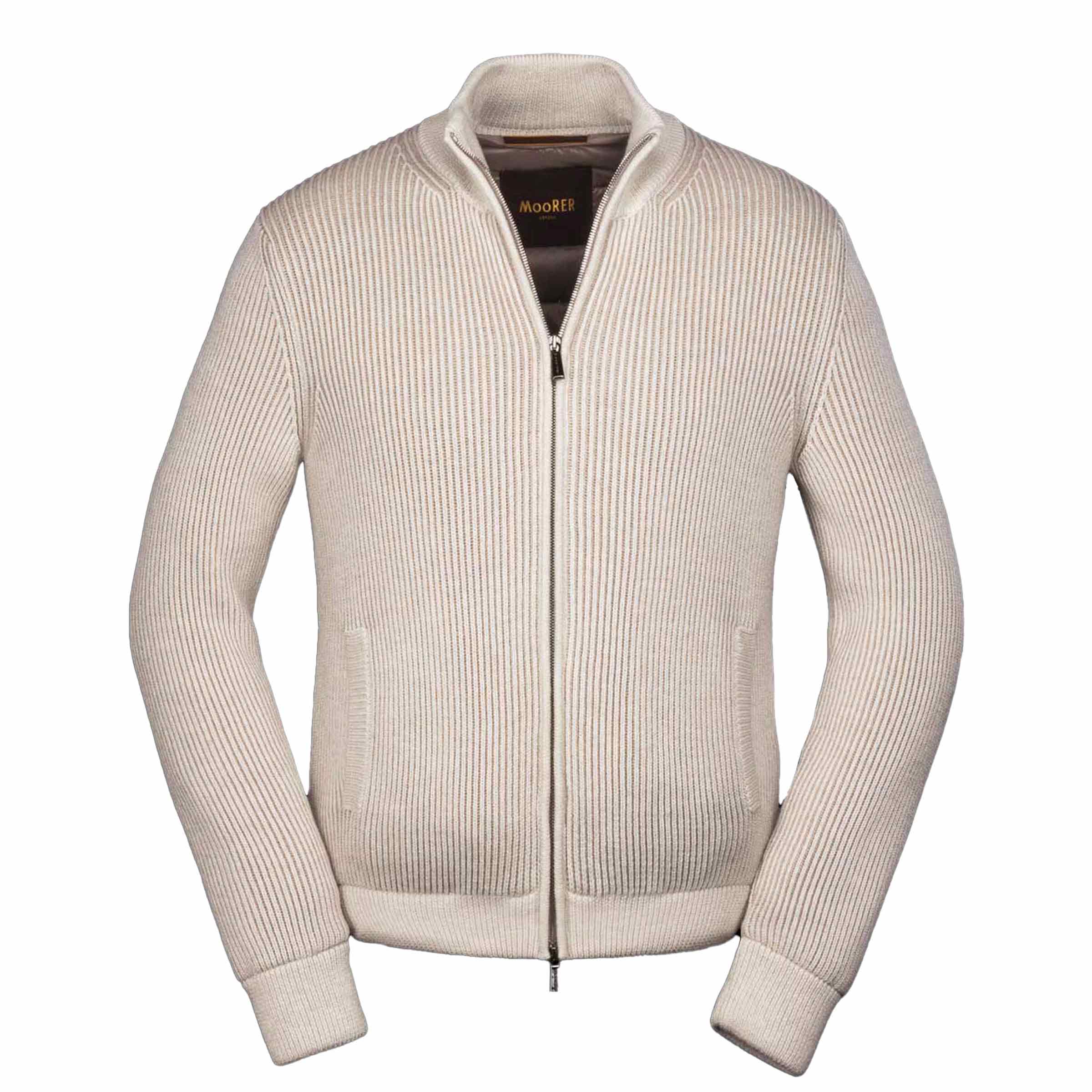 Moorer - Beige 'Arena' Merino Wool Bomber Jacket BLOUSONS MooRER