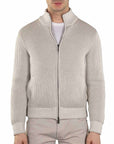 Moorer - Beige 'Arena' Merino Wool Bomber Jacket BLOUSONS MooRER