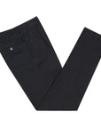 Robert Old - Navy Blue Stretch Cotton & Linen Twill Chinos CASUAL TROUSERS Robert Old