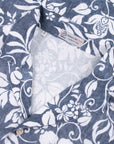 Robert Old - Navy Hawaiian Print Linen-Mix Resort Shirt S/S SHIRTS Robert Old