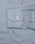Robert Old - Grey and Navy Weave Print Italian Cotton Long Sleeve Shirt L/S SHIRTS Robert Old