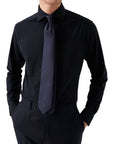Eton - Navy Cotton Four-Way Stretch Long Sleeve Shirt L/S SHIRTS Eton