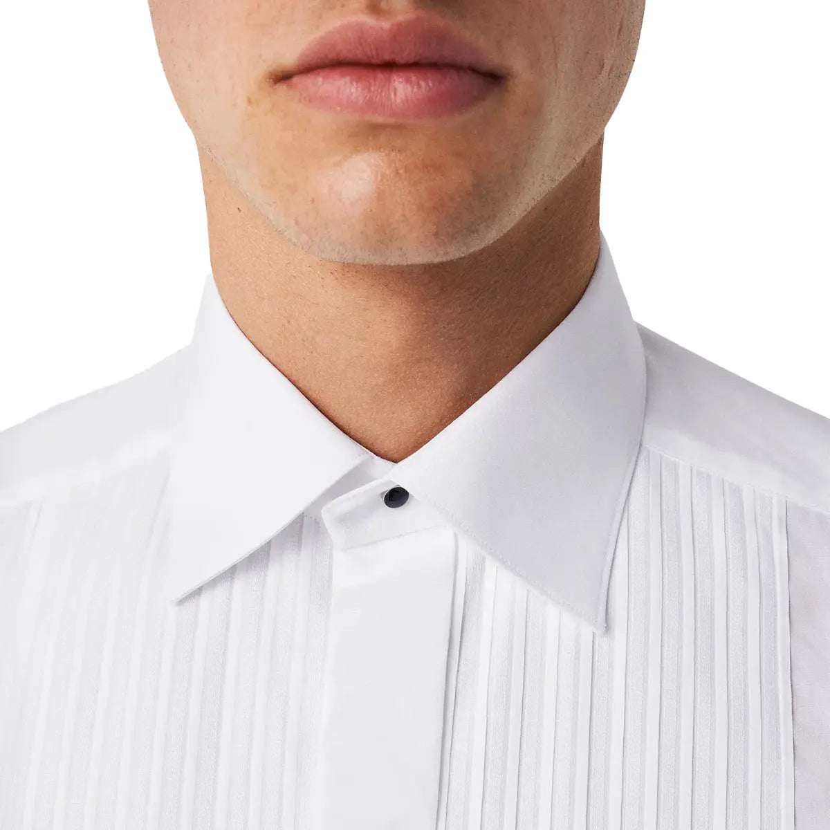 Eton - White Plissé Black Tie Classic Fit Shirt L/S SHIRTS Eton