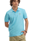 La Martina - Light Blue Polo Russell Piqué Cotton Polo Shirt S/S POLOS La Martina
