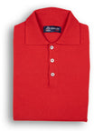 Robert Old - The Oban 3 button long sleeve Cashmere Polo Sweater - Chianti Red CASHMERE Robert Old