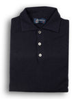 Robert Old - Dark Navy Oban 3 button 2ply Cashmere Polo Sweater CASHMERE Robert Old