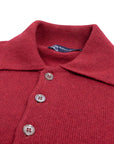 Robert Old - Russet Red Balvenie 3 Button 4ply Cashmere Polo Sweater CASHMERE Robert Old