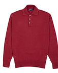 Robert Old - Russet Red Balvenie 3 Button 4ply Cashmere Polo Sweater CASHMERE Robert Old