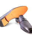 Santoni - Navy Blue Penny Loafer SHOES Santoni