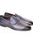 Santoni - Navy Blue Penny Loafer SHOES Santoni
