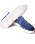 Santoni - Blue Suede Loafer SHOES Santoni
