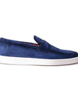 Santoni - Blue Suede Loafer SHOES Santoni