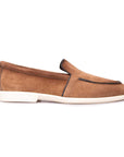 Santoni - Brown Suede Loafer SHOES Santoni