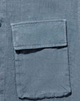 Belstaff - Blue Flint Scale Linen Short Sleeve Shirt S/S SHIRTS Belstaff