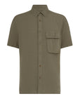 Belstaff - Surplus Green Scale Linen Short Sleeve Shirt S/S SHIRTS Belstaff