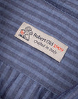 Robert Old - Navy Striped Seersucker Italian Cotton & Linen Shirt S/S SHIRTS Robert Old
