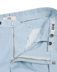 Sky Blue Stretch Cotton & Linen Twill Chinos CASUAL TROUSERS Robert Old