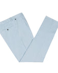 Sky Blue Stretch Cotton & Linen Twill Chinos CASUAL TROUSERS Robert Old