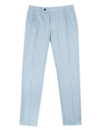 Sky Blue Stretch Cotton & Linen Twill Chinos CASUAL TROUSERS Robert Old