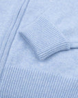 Robert Old - The Barra 4ply Full Zip Cashmere Cardigan - Atollo Blue / White Undyed CASHMERE Robert Old
