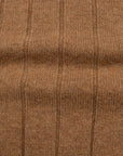 Robert Old - The Wellington Cashmere Ribbed Zip Neck Sweater - Caramel / Llama CASHMERE Robert Old