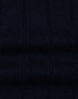 Robert Old - The Wellington Cashmere Ribbed Zip Neck Sweater - Nero Navy / Charcoal CASHMERE Robert Old
