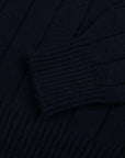 Robert Old - The Wellington Cashmere Ribbed Zip Neck Sweater - Nero Navy / Charcoal CASHMERE Robert Old