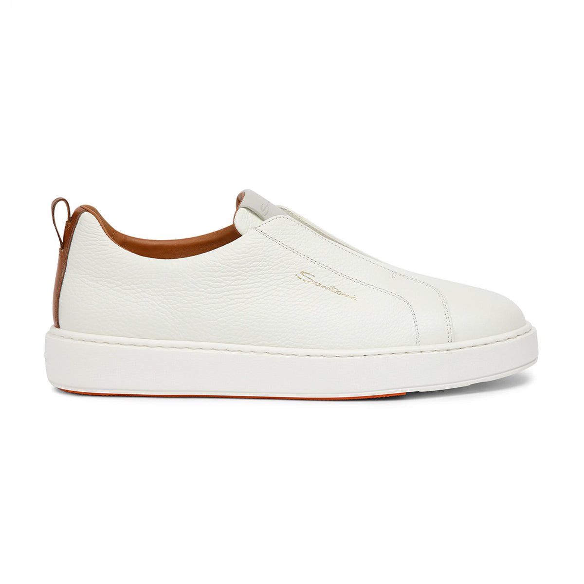 White Tumbled Leather Slip-on Sneaker Robert Old Co