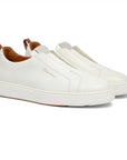 Santoni - White Tumbled Leather Slip-on Sneaker SHOES Santoni