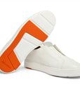 Santoni - White Tumbled Leather Slip-on Sneaker SHOES Santoni