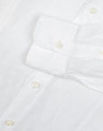 White Italian Linen Slim Fit Long Sleeve Shirt