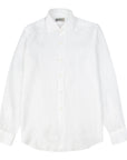 White Italian Linen Slim Fit Long Sleeve Shirt