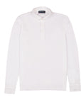 Robert Old - White Piqué Cotton Long Sleeve Polo Shirt RUGBY/LS POLOS Robert Old