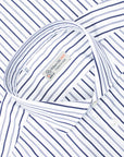 Robert Old - White and Blue Stripe Italian Cotton Long Sleeve Shirt L/S SHIRTS Robert Old