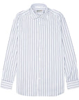 Robert Old - White and Blue Stripe Italian Cotton Long Sleeve Shirt L/S SHIRTS Robert Old