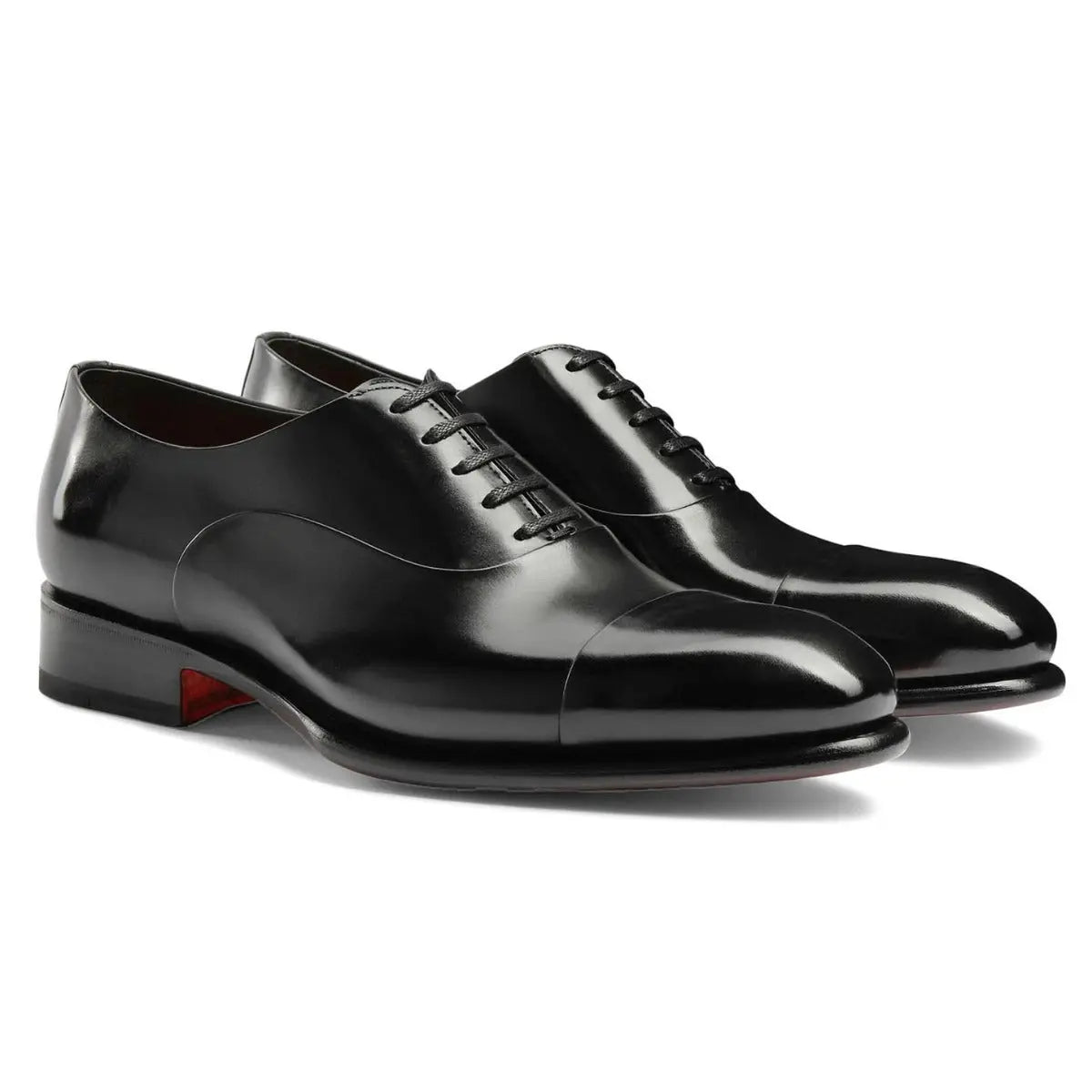 Santoni - Black Lace Up Oxford Shoe SHOES Santoni